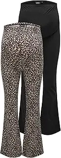 [ONLY MATERNITY] Women's Olmlovely Leo Flared Trousers Pack of 2 Noos (Pack of 2)