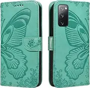 YBFJCE Case for Samsung Galaxy S20 FE 5G, Magnetic Flip Cover Wallet Case with Card Holder, Shockproof Protective Phone Case Compatible with Samsung Galaxy S20 FE 5G, Green
