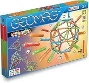 Geomag- Confetti Classic, Magnetic Constructions and Educational Toys, Multicolor 127 Piece Set