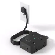 Power Strip Surge Protector, 5Ft Ultra Thin Flat Extension Cord with Multiple...