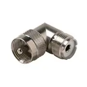 UHF PL-259 Male Plug to SO-239 Female Right Angle 90 Degree RF Adapter Connector