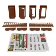 BMC WW2 Bunker Doors - Brown Plastic Army Men Blockhouse Building Accessories