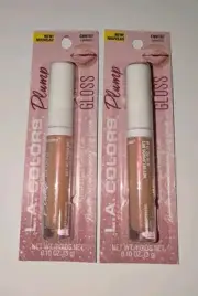 2 Pack * LA COLORS CARELESS Shimmer FULL PLUMP Plumping LIP GLOSS SHINE LIPGLOSS