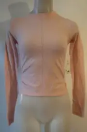 NWT Womens Athleta Pink Ascent Seamless Wool Nylon Spandex Pullover Top XXS *