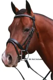 Krystal Bridle Hanoverian Nose Band with Reins Black or Brown Pony/Cob/Full