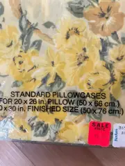 VINTAGE UTICA BY J. P. Stevens No Iron Percale BEDSHEET SET TWIN YELLOW FLORAL