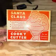Vintage Metal Santa Claus Cooky Cutter 8 In High Christmas Original Box Cookie