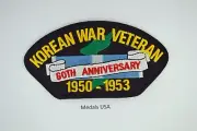 KOREAN WAR VETERAN 50TH ANNIVERSARY - Iron/Sew on Patch HAT, JACKET, VEST P883
