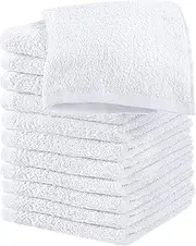 [Utopia Towels] Cotton Washcloths Set - 100% Ring Spun Cotton, Premium Quality Flannel Face Cloths, Highly Absorbent and Soft Feel Fingertip Towels (12 Pack, White)