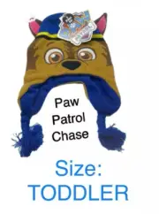 PAW PATROL CHASE TODDLER TRAPPER HAT Beanie MITTENS Gloves Winter SET NEW!!