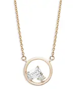 Bloomingdale's Fine Collection Emerald Cut and Round Diamond Necklace in 14K Yellow Gold, 0.20 tcw