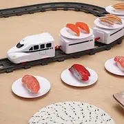 HEYYOUFLY Rotating Sushi Home Train Sushi Toy Track, Train Rotary Food Train Set Sushi Electric Train Toys Railway Train Playthings for Home Family Without Battery Kids Railway Train