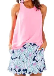 NWT Lilly Pulitzer Colette Skort Shorts Deep Sea Navy - Shells Bells