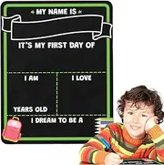 First Day Sign School Sign Double Sided Wooden Sign First Day Of Nursery Photo Props Sign Educational Posters Reusable Math Posters Chalkboard Style