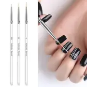 3/6PC Clear Tiny Nail Art Brush Ultra Thin Liner Pens UV Gel Painting Drawin Pen