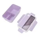 (Purple)1400ml Box Portable With Divider High Capacity Microwave Safe Va