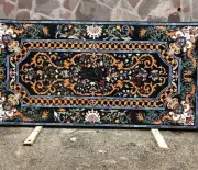 60"x36" Black Marble Multi Stone Dining Table Top Console Hotel Bar Desk Decors