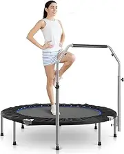 Sweetcrispy 40"/48" Foldable Mini Trampoline for Adults, Rebounder Trampoline for Adults with Adjustable Bar