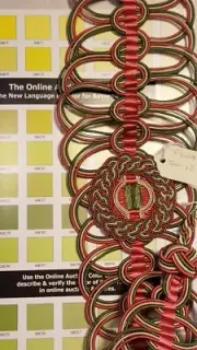 SCALAMANDRE SILK BELT TIEBACK WITH MEDALLION EACH T3254-10 Grey Tub 8, Bag 3