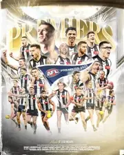 Afl 2023 Collingwood magpiesTEAM POSTER,FOOTBALL BULLDOGS CATS TIGERS Dockers