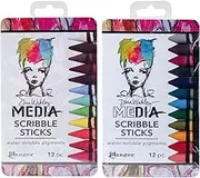 Dina Wakley - Scribble Sticks 1 and 2 - Two Item Bundle