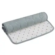Memory Foam Bath Mat, 24" x 35.5" Coral Fleece Bathroom Shower Rug - Silver
