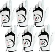 [FINGER TEN] 2018 Mens All Weather Cabretta Synthetic Leather Natural Fit Velcro Durable Left Hand Lh Right Hand Rh Golf Glove Value 6 Pack