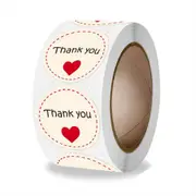 500PCS Dotted Love Heart Thank You Stickers Labels Decoration Sealing Colorful Paper Scrapbook Stationery Supplies