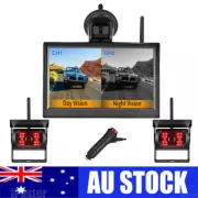 2x Wireless Reversing Camera for Bus Truck Caravan Car 5" Monitor Screen 12-24V
