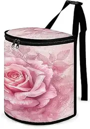 BFGWK Car Trash Can with Lid Car Trash Bag Leak-Proof Delicate Peach Butterfly Printing Car Trash Bin Suitable for Cars Rvs Trucks