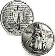 ACGZQY Knights Templar Coin - Christian Challenge Coin, Armor God Coin, Religious Red Cross, Standing Knight Spirit, Encouragement Token, Warrior Memorial Gift