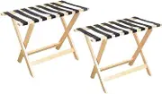 Foldable Luggage Rack for Hotel Guest Room, Foldable Floor-Standing Hotel Easy to Carry Nylon Bandage Solid Wood Bearing Stron (Color : White, Size : 80x45x60cm) (Black 80x45x60cm) (A 80x45x