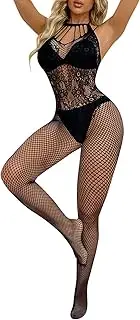 [Generic] 1/4 Cup Bra Women Lingerie Garter Belt Stocking Sexy Tights Fishnet Opening Leggings Hollow Out Pantihose Lingerie Pants Role Playing Lingerie for Women Cop