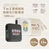 在飛比找遠傳friDay購物精選優惠-【SNOOPY 史努比】12000mAh 七合一磁吸無線充電