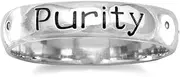 [JewelryWeb] 925 Sterling Silver Purity Ring 4mm Wide Band Size 9-Band Style-Ring for Women and Men