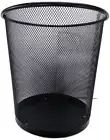 New Mesh Trash Garbage Basket Black Office Kitchen Bedroom Waste Bin Steel