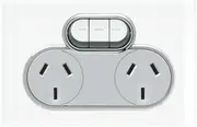 Clipsal Saturn Double Powerpoint + Extra Switch Pure White