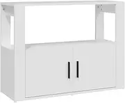 vidaXL Sideboard Cupboard Buffet Server Side Console Cabinet Storage Home Organiser Hallway Living Room Furniture White Engineered Wood