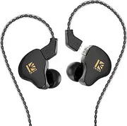 KBEAR KS1 Earphones in Ear Monitor Super Bass Wired Earbuds, Crystal Clear Sound IEM Earphones, High Resolution Noise Canceling in Ears for Singers Musician Audifonos Auriculares (Black, No Mic)