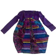 DESIGUAL Girls Long Sleeve Dress 2 in 1 sz 4 new