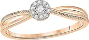 [Dazzlingrock Collection] 0.10 Carat (ctw) Round White Diamond Ladies Split Shank Cluster Flower Promise Engagement Ring 1/10 CT, 10K Gold