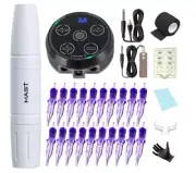 Mast Magi Two Stoke Length Tattoo RCA Rotary Machine Pen Makeup Kit with LED Dis