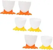 PRETYZOOM 6Pcs Cute Egg Cup Holders for Breakfast Egg Shaped Stands for Soft Hard Boiled Eggs Stable Design for Meals Fun Kitchen Accessories