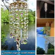Colorful-Crystal Wind Chimes Home Garden Patio Lawn Hanging Decoration-Ornament