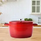 Cast Iron Enamel Pot Stewpot Compact with Lid Round Saucepan Enamel Stockpot for