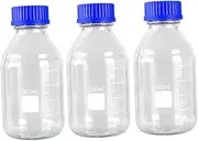 Cabilock 3Pcs Glass Chemical Bottles Lightweight Sealing Storage for Laboratories and Leak and Break Resistant Design