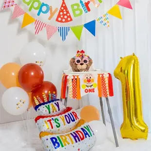 面包超人主題寶寶周歲生日宴會派對裝飾橫幅餐椅拉旗場景布置套裝
