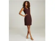 Reiss Freya Tailored Wool-Blend Dress Berry Size 2 9962