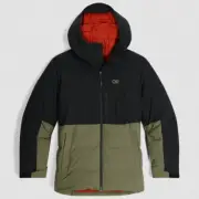 OUTDOOR RESEARCH Men's Snowcrew Down Jacket - M - Black Ranger Green