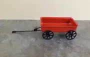 Dollhouse Miniature Little Red Wagon with Turning Wheels Metal 1:12 Scale